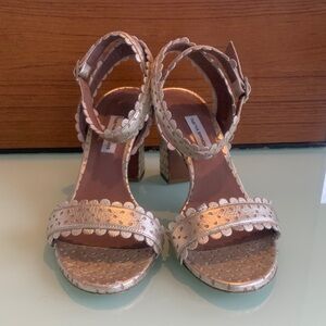 Tabitha Simmons Metallic Gold Heels
